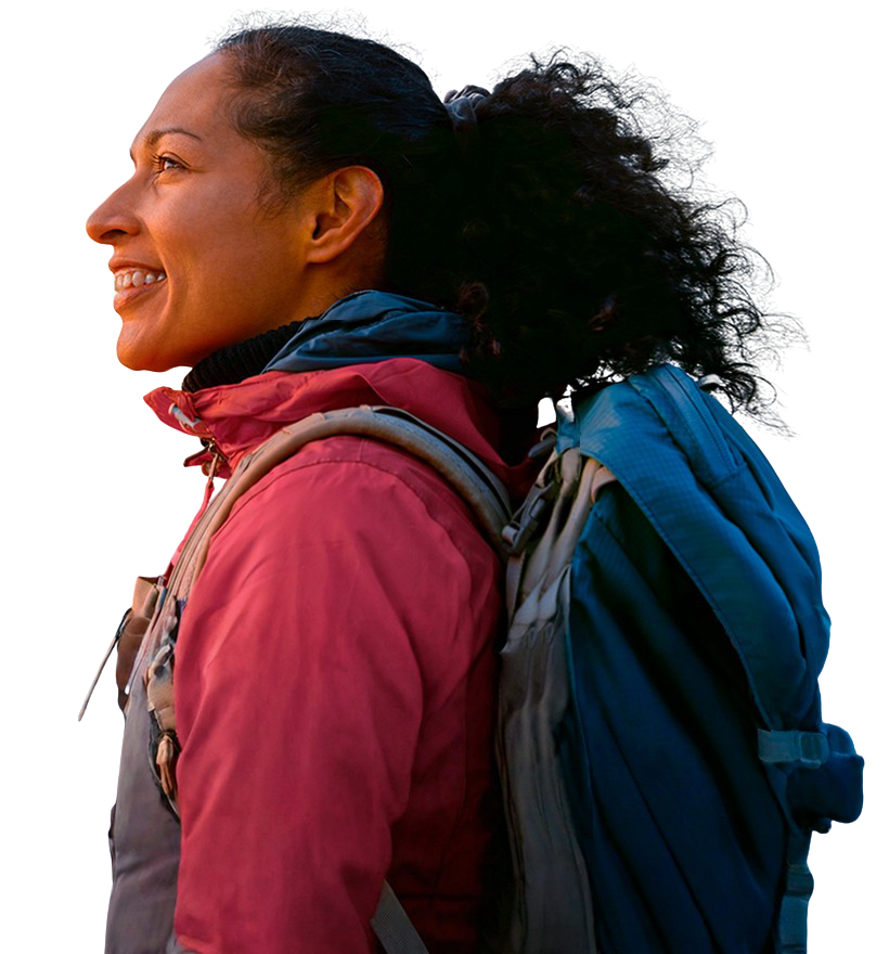 woman on a hiking trip